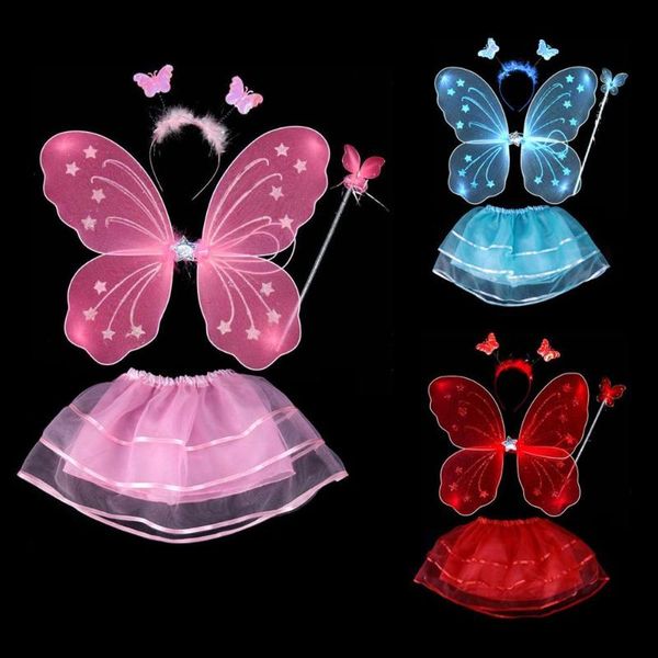 party decoration 4pcs colorful kids girls fairy princess costume sets stage wear butterfly wings wand headband tutu skirts supplies
party decoration 4pcs colorful kids girls fairy princess costume sets stage wear butterfly wings wand headband tutu skirts supplies
