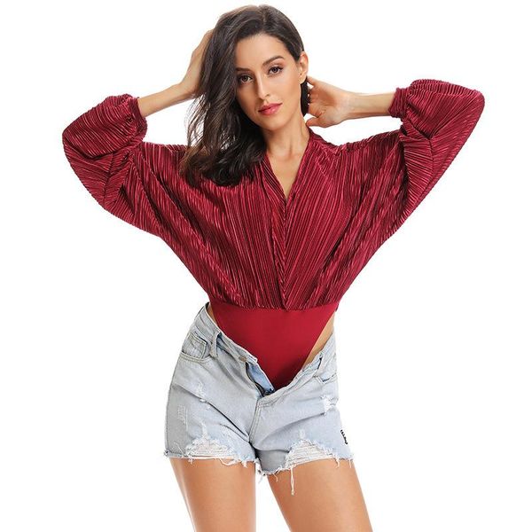 women's jumpsuits & rompers women v neck slim bodysuit shirt chiffon long bat sleeve blusas, Black;white
women's jumpsuits & rompers women v neck slim bodysuit shirt chiffon long bat sleeve blusas, Black;white