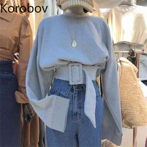 korobov korean o-neck long sleeve women crop sweatshirts vintage sashes slim solid high waist female hoodies mujer 79234 210430, Black
korobov korean o-neck long sleeve women crop sweatshirts vintage sashes slim solid high waist female hoodies mujer 79234 210430, Black