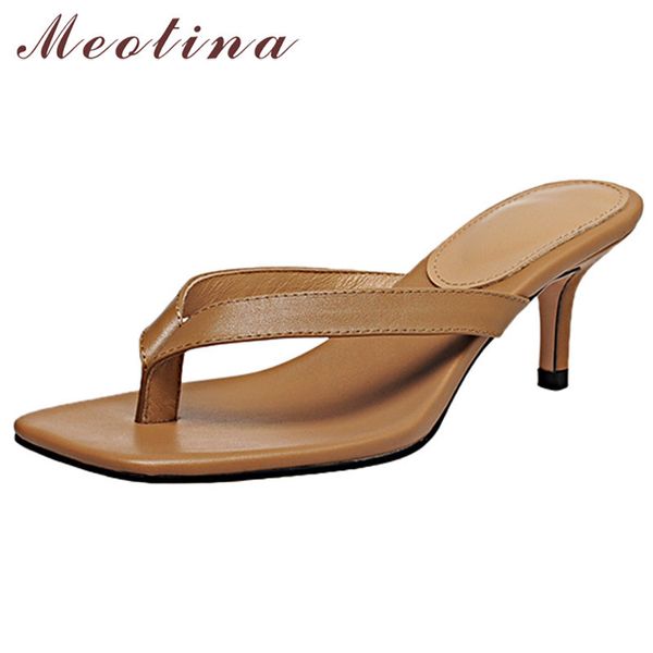 real leather high heel slippers flip flops women shoes square toe thin female slides summer sandals black size 40 210517 
real leather high heel slippers flip flops women shoes square toe thin female slides summer sandals black size 40 210517