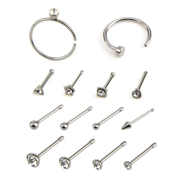 other 14pcs/set septum ring bone studs body piercing stainless steel crystal nose hoop, Slivery;golden
other 14pcs/set septum ring bone studs body piercing stainless steel crystal nose hoop, Slivery;golden