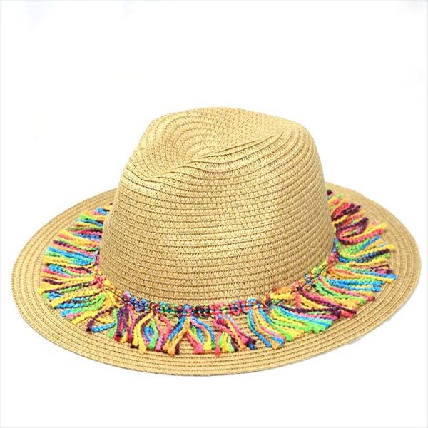 Summer Women Natural Wide Brim Burr Raffia Straw Hats Fringe Plain Large Beach Sun Caps Big Chapeau, Blue;gray
Summer Women Natural Wide Brim Burr Raffia Straw Hats Fringe Plain Large Beach Sun Caps Big Chapeau, Blue;gray