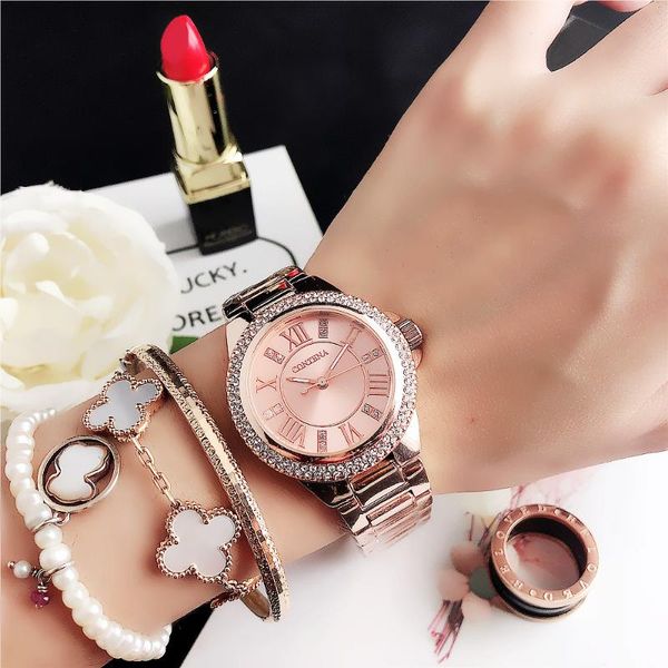 women watches fashion diamond design silver round dial stainless steel band quartz wrist watch gold gifts relogiosfeminino wristwatches, Slivery;brown
women watches fashion diamond design silver round dial stainless steel band quartz wrist watch gold gifts relogiosfeminino wristwatches, Slivery;brown