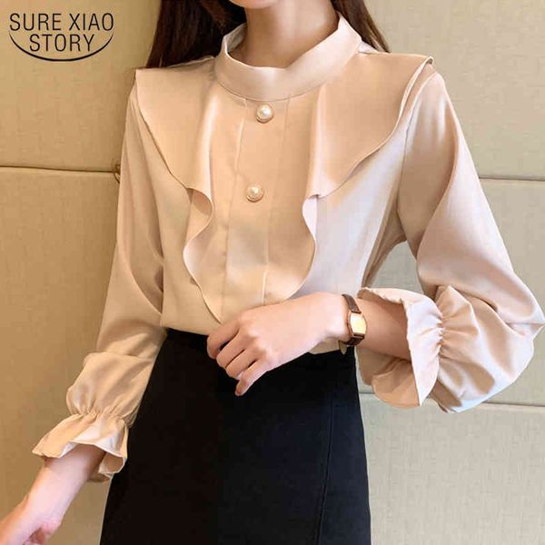 autumn satin chiffon blouse style for women solid ruffled shirt casual slim work blusas mujer 10499 210508, White
autumn satin chiffon blouse style for women solid ruffled shirt casual slim work blusas mujer 10499 210508, White