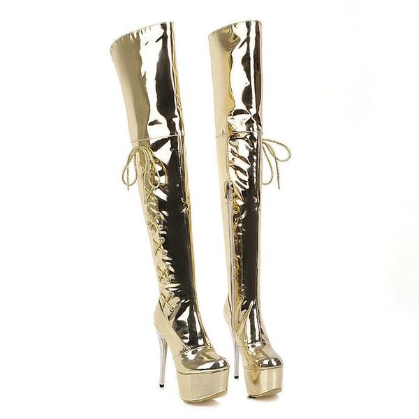 boots women platform fashion mirror patent leather over the knee thin high heel thigh ladies round toe zipper, Black
boots women platform fashion mirror patent leather over the knee thin high heel thigh ladies round toe zipper, Black