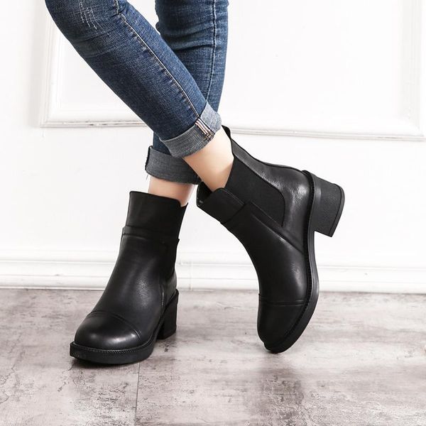 boots 2021 autumn and winter first layer cowhide chimney thick heel short elastic mouth versatile, Black
boots 2021 autumn and winter first layer cowhide chimney thick heel short elastic mouth versatile, Black
