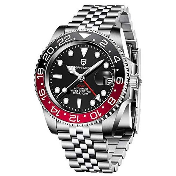 men gmt automatic watches-fashion stainless steel mechanical movement sapphire window dial wrist watch, Slivery;brown
men gmt automatic watches-fashion stainless steel mechanical movement sapphire window dial wrist watch, Slivery;brown