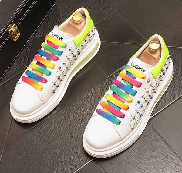 men summer rivets platform shoes loafers breathable rainbow green heightening lace-up fashion flats round toes men comfort casual party shoe, Black
men summer rivets platform shoes loafers breathable rainbow green heightening lace-up fashion flats round toes men comfort casual party shoe, Black