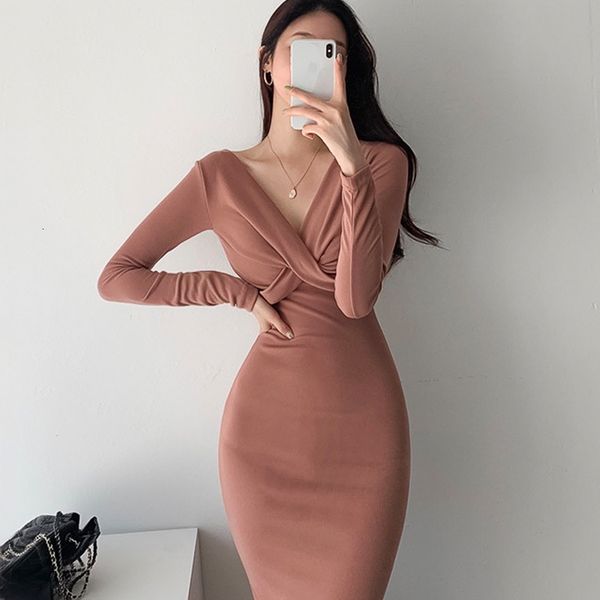 dress autumn winter women full sleeve cross v-neck slim high waist ladies long elegant casual korean vestidos 8s8e qvru, Black;gray
dress autumn winter women full sleeve cross v-neck slim high waist ladies long elegant casual korean vestidos 8s8e qvru, Black;gray