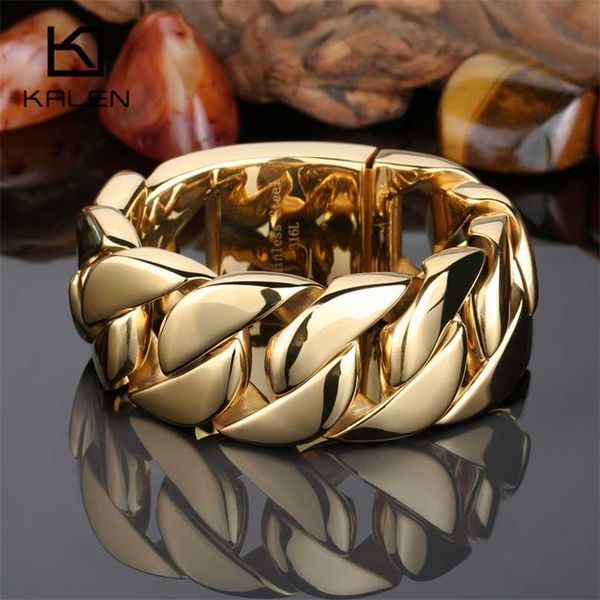 kalen 316 stainless steel italy gold bracelet bangle men's heavy chunky link chain fashion jewelry gifts 211124, Black
kalen 316 stainless steel italy gold bracelet bangle men's heavy chunky link chain fashion jewelry gifts 211124, Black