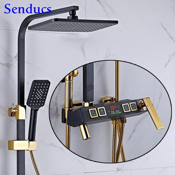 luxury digital bathroom shower set quality brass bathtub mixer faucet spa rainfall head thermostatic bath system sets
luxury digital bathroom shower set quality brass bathtub mixer faucet spa rainfall head thermostatic bath system sets