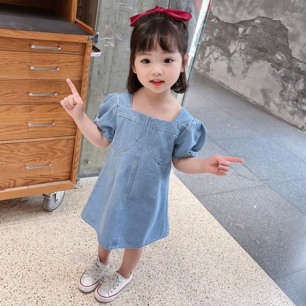 girl's dresses baby girls denim dress solid color summer kids casual style girl costume, Red;yellow
girl's dresses baby girls denim dress solid color summer kids casual style girl costume, Red;yellow