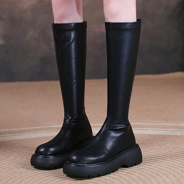 boots rimocy casual chunky heel knee high women back zipper platform long woman pu leather thick bottom riding booties, Black
boots rimocy casual chunky heel knee high women back zipper platform long woman pu leather thick bottom riding booties, Black