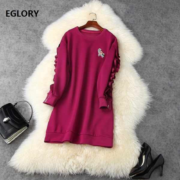 dresses new sweatshirt autumn winter casual ladies o-neck crystal beading ruffle floral deco black purple, Black;gray
dresses new sweatshirt autumn winter casual ladies o-neck crystal beading ruffle floral deco black purple, Black;gray