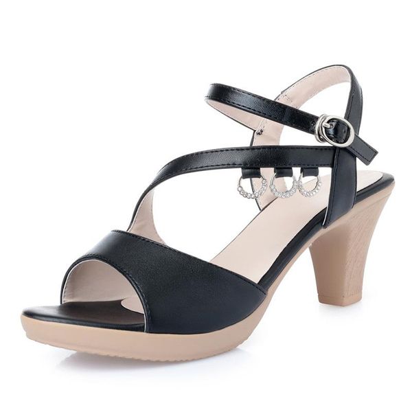 dress shoes 2021 open toe genuine leather woman summer sandals fine with women high heel roman straps fashion, Black
dress shoes 2021 open toe genuine leather woman summer sandals fine with women high heel roman straps fashion, Black