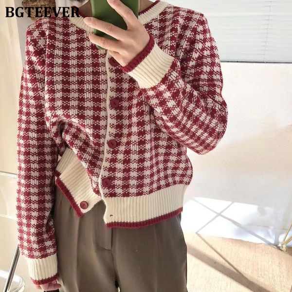 women's knits & tees bgteever autumn vintage loose o-neck women plaid knitted cardigans casual single-breasted full sleeve female sweat, White
women's knits & tees bgteever autumn vintage loose o-neck women plaid knitted cardigans casual single-breasted full sleeve female sweat, White
