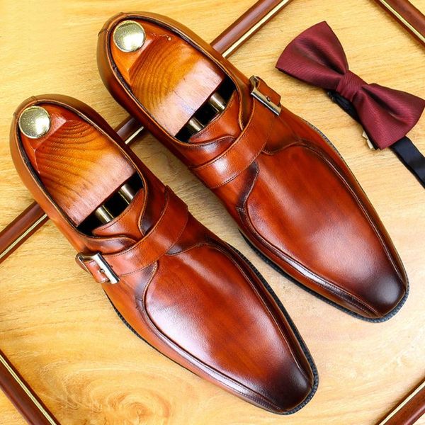 dress shoes plus size genuine leather men's monk strap oxfords square toe man formal wedding party for male fwl253, Black
dress shoes plus size genuine leather men's monk strap oxfords square toe man formal wedding party for male fwl253, Black