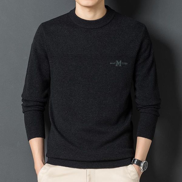men's sweaters 100% pure wool sweater pullover round neck thickened warm casual knit bottoming shirt., White;black
men's sweaters 100% pure wool sweater pullover round neck thickened warm casual knit bottoming shirt., White;black