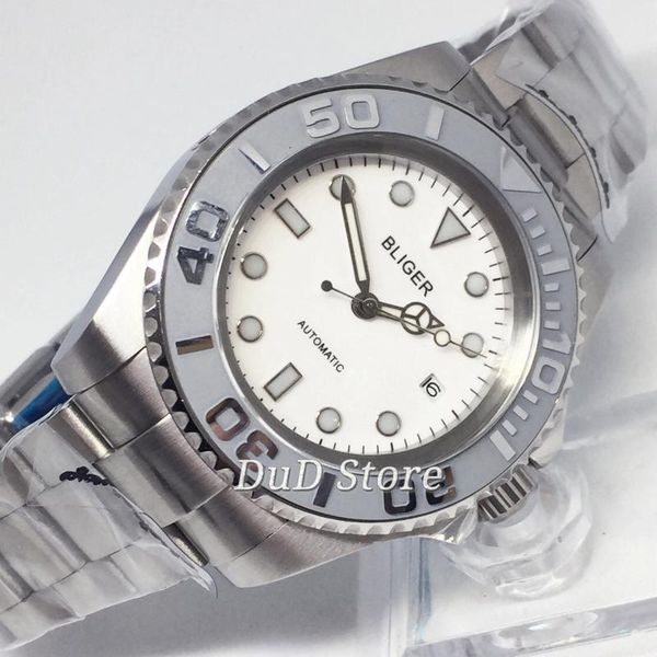 wristwatches 44mm white dial gray ceramic bezel mechanical luminous watch stainless automatic movement men's, Slivery;brown
wristwatches 44mm white dial gray ceramic bezel mechanical luminous watch stainless automatic movement men's, Slivery;brown