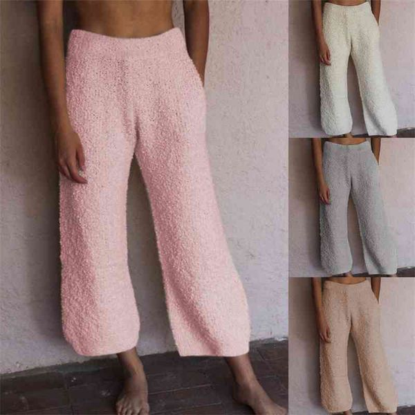 loose casual straight plush pants women home wear grey pink calf-length elastic waist trousers warm sleepwear pant winter 210507, Black;white
loose casual straight plush pants women home wear grey pink calf-length elastic waist trousers warm sleepwear pant winter 210507, Black;white