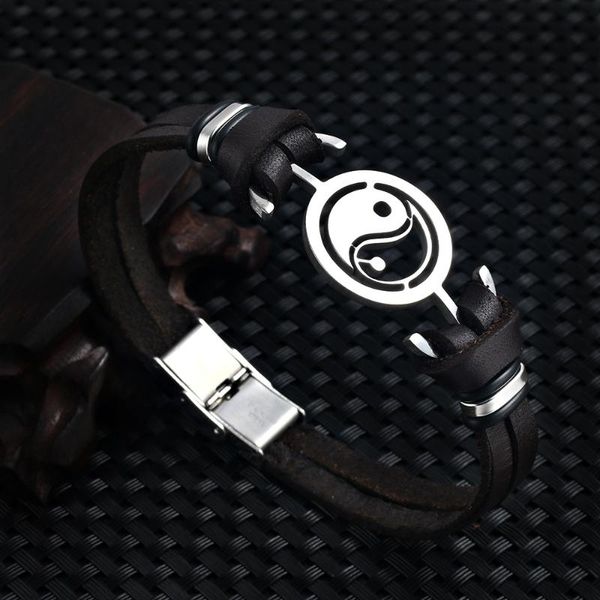 charm bracelets tai chi pattern genuine leather bracelet men bangle stainless steel for jewelry pulsera hombre pulseras mujer, Golden;silver
charm bracelets tai chi pattern genuine leather bracelet men bangle stainless steel for jewelry pulsera hombre pulseras mujer, Golden;silver