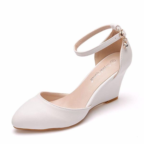 sandals women wedding party banquet pu buckle strap 7.5cm wedges high heels pointed toe sandal for shoes size 35-42 white, Black
sandals women wedding party banquet pu buckle strap 7.5cm wedges high heels pointed toe sandal for shoes size 35-42 white, Black