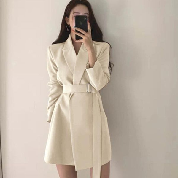 women's suits & blazers spring autumn women long jacket with belt female notched outwear office lady coat england style cardigan blazer, White;black
women's suits & blazers spring autumn women long jacket with belt female notched outwear office lady coat england style cardigan blazer, White;black