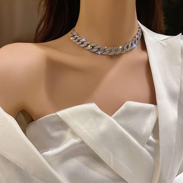 chains personality vintage cuban buckle necklace fashion simple cross chain with diamonds jewelry gift, Silver
chains personality vintage cuban buckle necklace fashion simple cross chain with diamonds jewelry gift, Silver