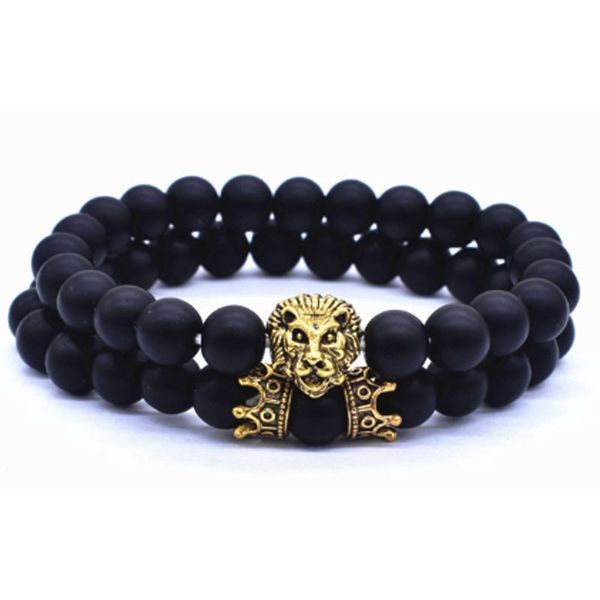 bracelet 2021 fashion lion head and crown charm 8mm lava stone bracelet, Golden;silver
bracelet 2021 fashion lion head and crown charm 8mm lava stone bracelet, Golden;silver