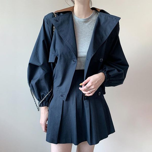 women's jackets double breasted vintage coats contrast color long sleeve casual retro female korean style ropa mujer, Black;brown
women's jackets double breasted vintage coats contrast color long sleeve casual retro female korean style ropa mujer, Black;brown