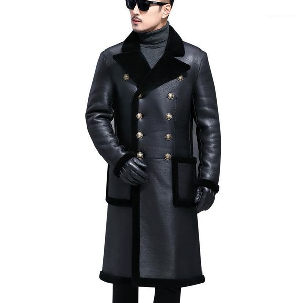 men's leather & faux brand mens winter 100% lamb wool long coat business work slim fit real fur overcoat office double breasted warm tr, Black
men's leather & faux brand mens winter 100% lamb wool long coat business work slim fit real fur overcoat office double breasted warm tr, Black