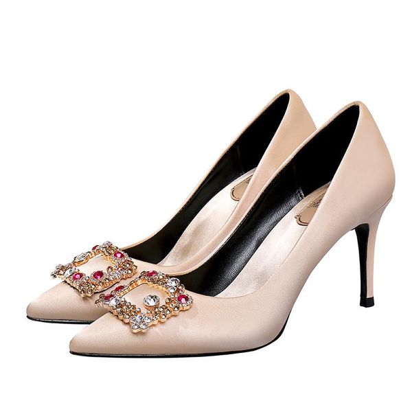 dress shoes wed2021 wedding women's decent bride's red pointed high heels rhinestone square buckle single thin heel gold, Black
dress shoes wed2021 wedding women's decent bride's red pointed high heels rhinestone square buckle single thin heel gold, Black