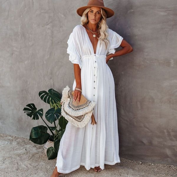 teelynn deep v neck maxi dress women backless white cotton boho dresses summer ruffles casual beach bikini cover up 210317, White;black
teelynn deep v neck maxi dress women backless white cotton boho dresses summer ruffles casual beach bikini cover up 210317, White;black