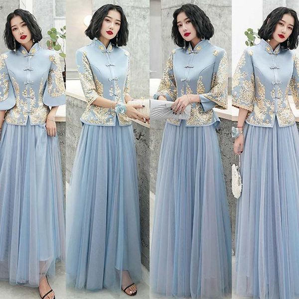female exquisite sequins trim formal party dress elegant mandarin collar chinese bridesmaid dresses sweet mesh banquet gown ethnic clothing, Red
female exquisite sequins trim formal party dress elegant mandarin collar chinese bridesmaid dresses sweet mesh banquet gown ethnic clothing, Red