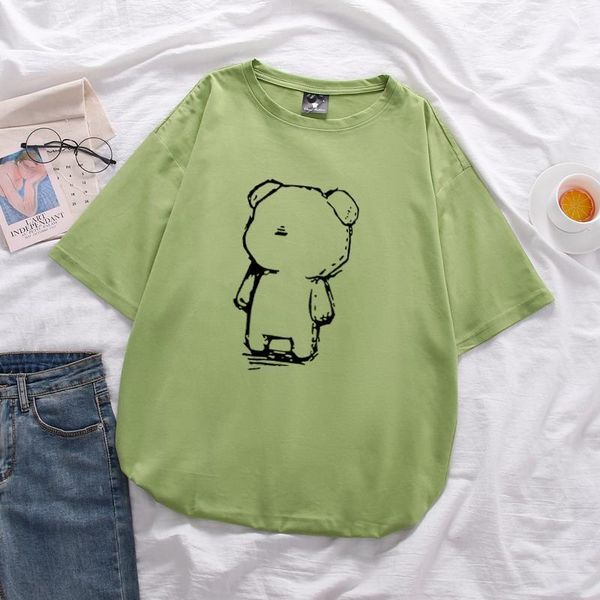 bear print cotton large womens size loose short sleeved mid length soft summer, White
bear print cotton large womens size loose short sleeved mid length soft summer, White