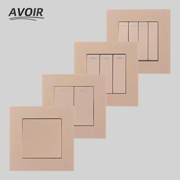 smart home control avoir light switch gold pc plastic panel 1 2 3 4 gang 2way wall push button switches for 86 type on off power 220v
smart home control avoir light switch gold pc plastic panel 1 2 3 4 gang 2way wall push button switches for 86 type on off power 220v