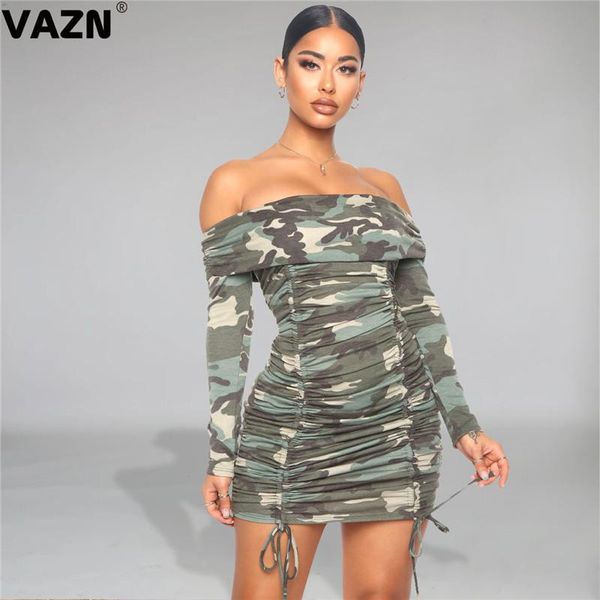 casual dresses vazn 2021 autumn high camouflage club strapless full sleeve bandage women thin waist mini dress, Black;gray
casual dresses vazn 2021 autumn high camouflage club strapless full sleeve bandage women thin waist mini dress, Black;gray