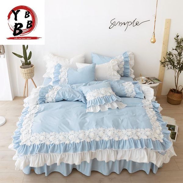 bedding sets pure cotton lace blue japanese duvet cover luxury bed linen princess skirt twin king wedding bedclothes
bedding sets pure cotton lace blue japanese duvet cover luxury bed linen princess skirt twin king wedding bedclothes