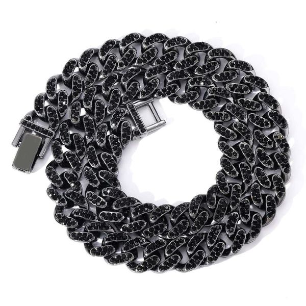 chains 13mm black zircon cuban chain alloy inlaid rhinestone buckle head hip hop necklace men's trendy brand accessories, Silver
chains 13mm black zircon cuban chain alloy inlaid rhinestone buckle head hip hop necklace men's trendy brand accessories, Silver