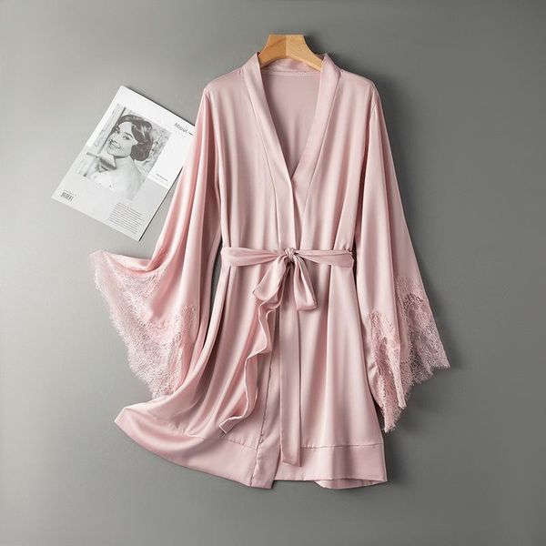 women's sleepwear robe with lace satin women nightgown kimono bathrobe gown pink nightdress bride bridesmaid wedding home clothes, Black;red
women's sleepwear robe with lace satin women nightgown kimono bathrobe gown pink nightdress bride bridesmaid wedding home clothes, Black;red
