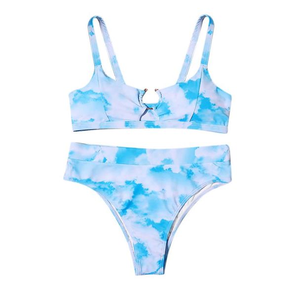 women's swimwear 2pc women bikini set tie-dye print sleeveless crop high breast contrast gradient split wasit shorts swimsuit #g1, White;black
women's swimwear 2pc women bikini set tie-dye print sleeveless crop high breast contrast gradient split wasit shorts swimsuit #g1, White;black
