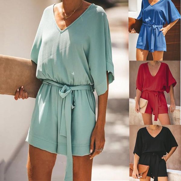 women's jumpsuits & rompers women summer chiffon elegant playsuits casual v neck short sleeve sashes pocket bohemian beach solid holida, Black;white
women's jumpsuits & rompers women summer chiffon elegant playsuits casual v neck short sleeve sashes pocket bohemian beach solid holida, Black;white