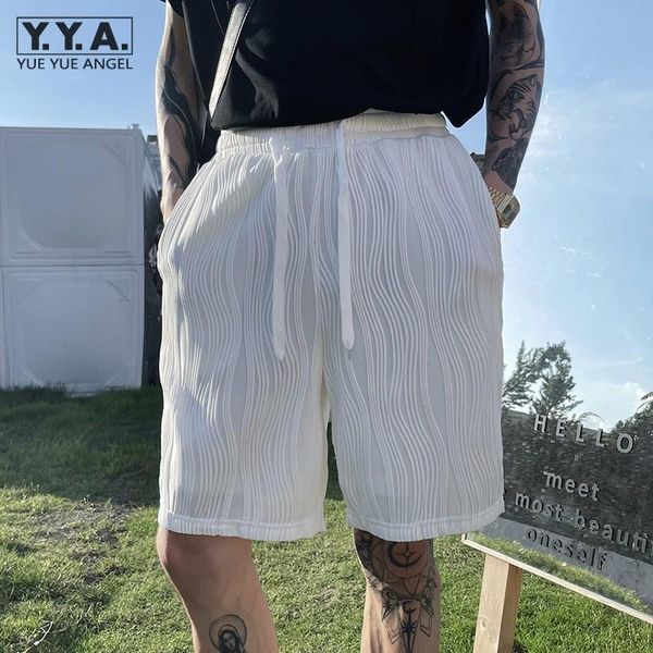 men's shorts summer men casual loose fit knee length pleated elastic waist straight trousers streetwear man bermuda comfortable, White;black
men's shorts summer men casual loose fit knee length pleated elastic waist straight trousers streetwear man bermuda comfortable, White;black