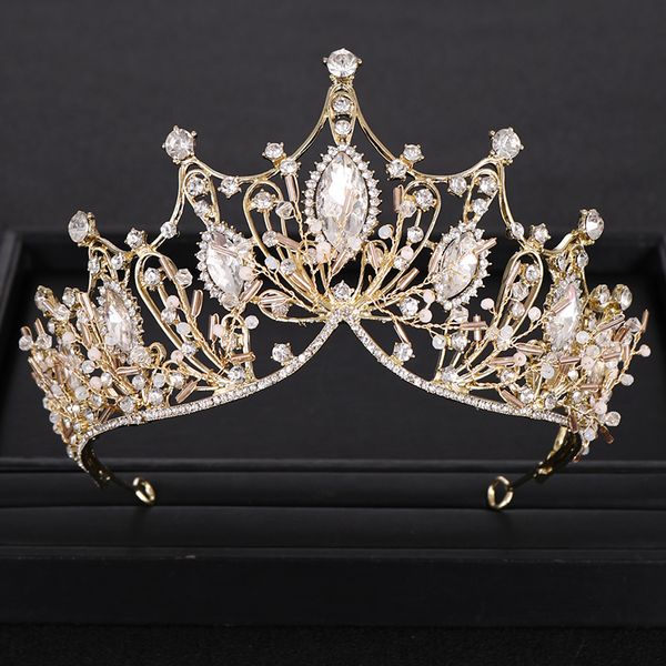 trendy bridal wedding crown baroque gold rhinestone crystal crown bridal headdress queen crown wedding hair accessories handmadedio chan con, White;golden
trendy bridal wedding crown baroque gold rhinestone crystal crown bridal headdress queen crown wedding hair accessories handmadedio chan con, White;golden