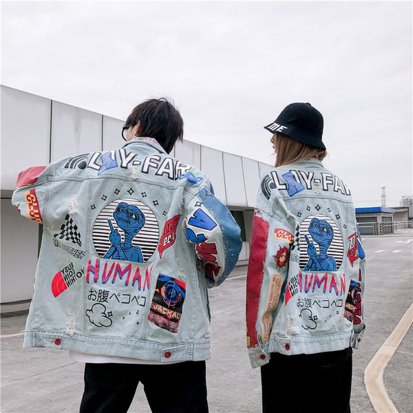 women's jackets vintage denim jacket, baggy jacket with printed letters, casual style, street fashion de4l, Black;brown
women's jackets vintage denim jacket, baggy jacket with printed letters, casual style, street fashion de4l, Black;brown