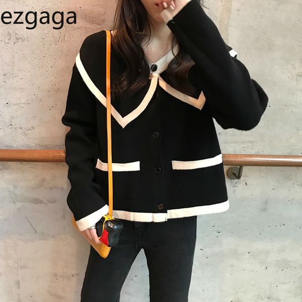 ezgaga turn-down collar sweater women autumn chic contrast pockets outwear lovely knitted cardigan ladies loose casual 210430, White
ezgaga turn-down collar sweater women autumn chic contrast pockets outwear lovely knitted cardigan ladies loose casual 210430, White