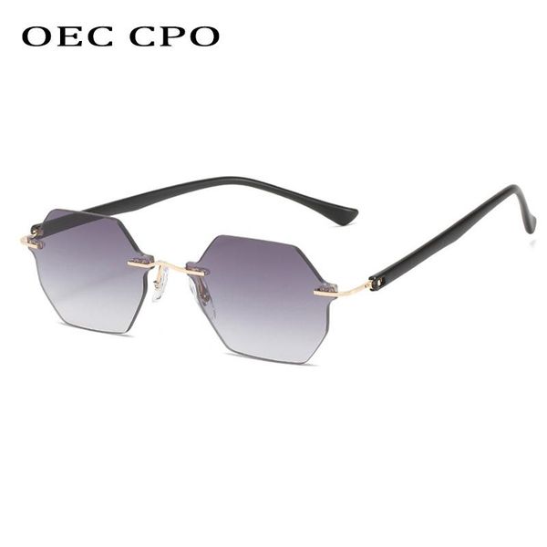 fashion polygon rimless sunglasses women brand designer metal female vintage glass feminin o969, White;black
fashion polygon rimless sunglasses women brand designer metal female vintage glass feminin o969, White;black