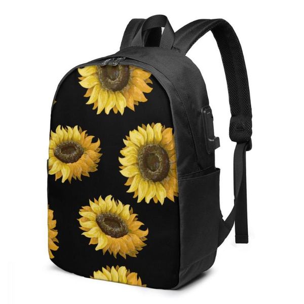 backpack fashion sunflowers black print student school bag for boy girl teenager usb charge computer lapback pack
backpack fashion sunflowers black print student school bag for boy girl teenager usb charge computer lapback pack