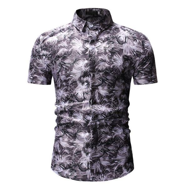 summer men shirt floral casual short-sleeved flower hawaiian male blouse blue gray fashion men's shirts, White;black
summer men shirt floral casual short-sleeved flower hawaiian male blouse blue gray fashion men's shirts, White;black