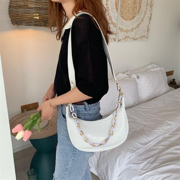 chic white retro casual women's totes shoulder bag fashionable shopping pu leather chain handbags for women evening bags 
chic white retro casual women's totes shoulder bag fashionable shopping pu leather chain handbags for women evening bags